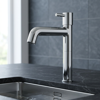 Robinet de lavabo haut à col long de 12 pouces en alliage de zinc durable, à montage sur plan, pour évier de cuisine et de salle de bain modernes