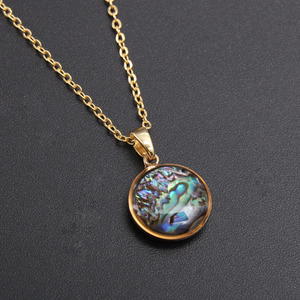 18K oro naturale Abalone conchiglia di pietra ciondolo collana Malachite onice turchese cuore/gocce d'acqua/geometria quadrata perline feste - Product Image 5