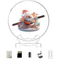 11CM Mini 3D ventilador de escritorio pantalla holograma máquina de publicidad proyector pantalla de luz ventilador LED de escritorio holográfico