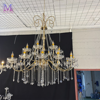 Lustre de plafond décoratif élégant en métal et acrylique cristal, vente directe usine MILE, taille personnalisable
