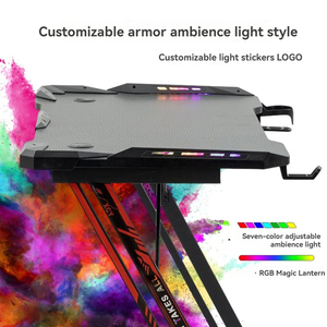 Commercio all'ingrosso scrivanie da gioco nero RGB PC computer da <span class=keywords><strong>corsa</strong></span> tavolo a casa ufficio computer scrivania con la luce per il giocatore di gioco - Product Image 3