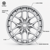 Jantes en aluminium satiné argenté personnalisées Dw à 6 trous, 17, 18, 20, 22 pouces, concaves profondes, jantes tout-terrain pour Jeep Wrangler Gladiator Ford F150 Pickup