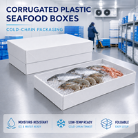 Boîte en plastique ondulé PP pour fruits de mer, taille personnalisée, impression et conception retournable pour l'emballage extérieur de la chaîne du froid