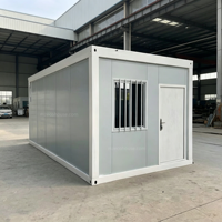 Maison conteneur pliable de 20 pieds, préfabriquée, de luxe, moderne, modulaire, mobile, légère, écologique, pour habitation, bureau, villa, parc