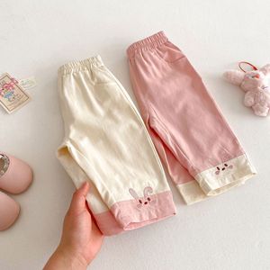 <span class=keywords><strong>Vestiti</strong></span> di moda <span class=keywords><strong>per</strong></span> bambini in stile dolce pantaloni Casual sottili <span class=keywords><strong>per</strong></span> ragazze estive con ricamo di <span class=keywords><strong>coniglio</strong></span> carino - Product Image 3