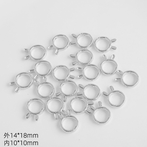 Zhubi metallo <span class=keywords><strong>perline</strong></span> cornici cavi testa <span class=keywords><strong>di</strong></span> coniglio cerchi distanziatori oro argento ciondoli in lega connettori <span class=keywords><strong>per</strong></span> fai da te bracciale gioielli - Product Image 5