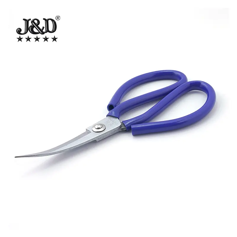 Alloy steel elbow shears carpet leather fabric cutting household trimming shears curved blades warped shears