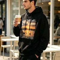 Impression intégrale sur tissu French Terry Fleece personnalisé pour sweat-shirt graphique sur mesure fabriqué avec la technique Direct To Film