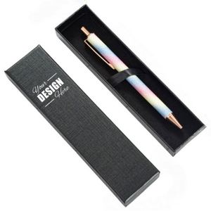 Custom Portable Paper Gift Pen <b>Box</b> with Silk Screen Printed Logo for Personalized Packaging Ballpoint Pens - Product Image 1