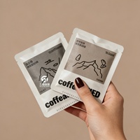 Bolsa de Café en Grano Metalizada Personalizada con Bajo MOQ, Impresión por Grabado, Sin Placa, Embalaje de Té a Prueba de Humedad, Sellado de Tres Lados