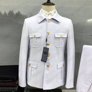 Hot Sale Slim Fit Stand Collar 2 Slits Business Groom Wedding <strong>Safari</strong> <strong>Suit</strong> for Men - Product Image 6