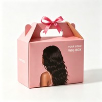 Boîte d'emballage en gros pour perruques, boîte à perruques cosmétiques de haute qualité, boîte cadeau pour extensions de cheveux avec impression numérique