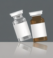 Flacon en verre de 30 ml pour adjuvant vaccinal avec bouchon en caoutchouc pour études sur l'effet de économie de dose de l'adjuvant