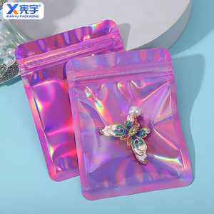 Bolsa de Mylar Holográfica Transparente Personalizada, Azul y Rosa, Sellada con Calor, de Aluminio Arcoíris, a Prueba de Olores, para Dulces, Joyería, Tarjetas DIY - Product Image 4