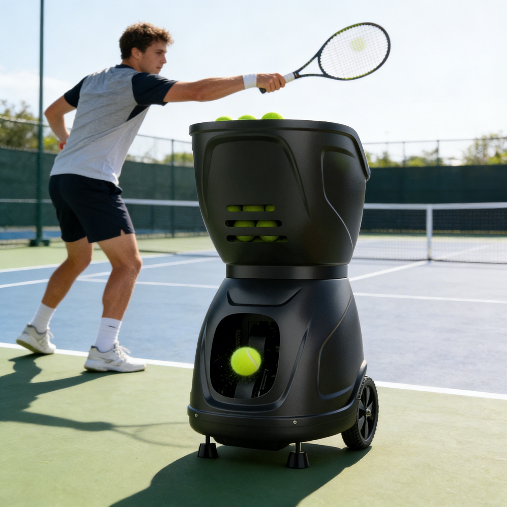 New Arrival Tennis Ball Vending Machine for Sale Tennis Serve Machine Smart Adjustable for Tennis Training and Ball Supply