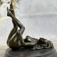 Escultura de Metal Tallada a Mano para Decoración de Jardín Interior Moderno, Estatua de Desnudo Femenino en Latón Fundido, Arte en Bronce