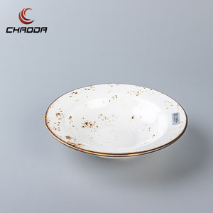 Ingrosso piatto in ceramica cappello di paglia a forma di insalata rotonda zuppa di <span class=keywords><strong>Pasta</strong></span> vassoio di servizio da Dessert ristorante stoviglie in porcellana - Product Image 3