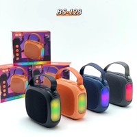 Altavoz Bluetooth Portátil BS-128 con Luces RGB, Mini Altavoz Oxford para Exteriores, Reproductor de Música Inalámbrico con Sonido Envolvente