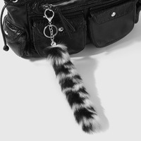 À la mode multicolore Mini fausse fourrure queue en peluche sac à main décoration accessoires personnalisé femmes filles sac pendentif breloques pour bricolage