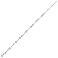 Bracelet en argent sterling 925 avec moissanite, double sertissage clos, style barre, minimaliste et moderne, couleur D, bijoux à maillons pour femme