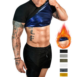 Logo personalizzato al coperto T-Shirt da allenamento abbigliamento Fitness <span class=keywords><strong>per</strong></span> la perdita di peso del corpo Sport esercizio <span class=keywords><strong>Sauna</strong></span> tuta <span class=keywords><strong>per</strong></span> gli <span class=keywords><strong>uomini</strong></span> - Product Image 1