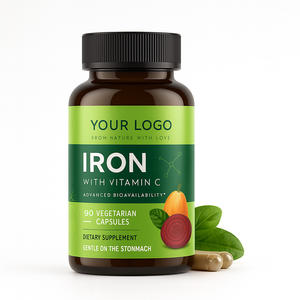 Complément de fer à la vitamine C en capsules, à absorption bioavilable avancée, 90 capsules, OEM/ODM, produit phare - Product Image 1