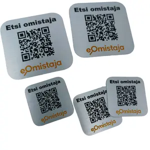 Targhette con numeri di serie in metallo per incisione Laser codice QR etichette in alluminio con codice a barre