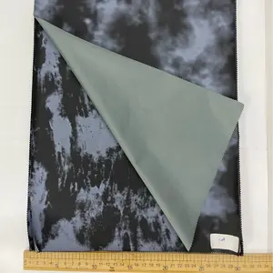 Ready in Stock PU Coated Water Repellent Anti-Pill Denim Feel Poly Tie-Dye <strong>Print</strong> <strong>Fabric</strong> for Fashion Coats Jackets Bags Clothing - Product Image 5