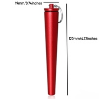 Vente en gros de tubes à cigarettes en aluminium scellés de 120 mm, tubes à fumer coniques en métal, conteneur de rangement avec porte-clés