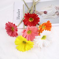 Bunga Gerbera Daisy Plastik PU Buatan Tiruan untuk Dekorasi Ruangan, Luar Ruangan, Perlengkapan Fotografi, Pernikahan, Bunga Palsu