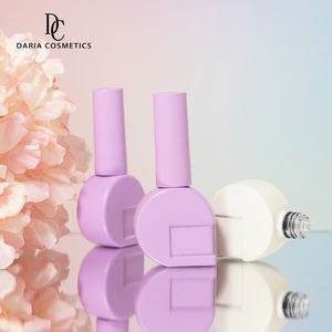 Logotipo personalizado al por mayor <span class=keywords><strong>10</strong></span> ml púrpura diseño ovalado UV esmalte de uñas en gel botella de vidrio con tapa y cepillo UV - Product Image 3