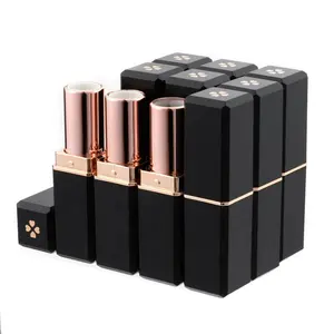 Zwarte Lege Lipstick Buizen 12.1Mm Vierkante Hervulbare Diy Lippenbalsem Container