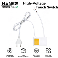 Interruptor Táctil Capacitivo de Alto Voltaje de 200W, Entrada y Salida de 110V-220V, para Espejo LED, Táctil Único, Enchufe EU/US