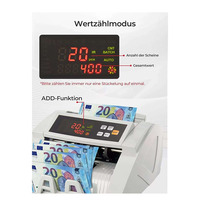 Contadora de Dinero de Alta Velocidad 1100 piezas/min, Grado Comercial, con Detección IR UV MG MT, Reconocimiento Automático de Monedas, Pantalla LCD