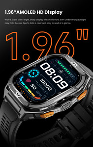 Relojes Deportivos de Moda para Hombre, Pantalla AMOLED de 1.96 Pulgadas, Brújula, Altímetro, Resistencia al Agua 5ATM, Reloj Inteligente con <span class=keywords><strong>GPS</strong></span> para Natación y Fitness, Modelo X5 - Product Image 3