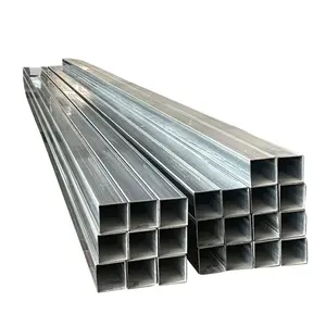 Мягкая углеродистая Низкоуглеродистая Оцинкованная квадратная полая стальная труба для строительства 4x4 железная квадратная труба цена