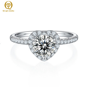 Anillo de Diamantes en Forma de Corazón de Diseño Romántico para Mujer, Platino, Diamante Cultivado en Laboratorio, Color D, Claridad VVS, Certificado IGI, Personalizado para Regalo - Product Image 1