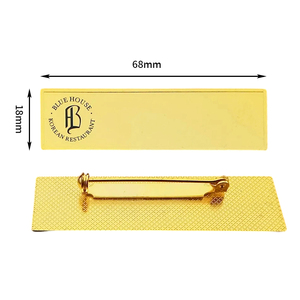 Logotipo personalizado del hotel Gráficos en blanco Insignia de metal Placas de identificación Etiquetas Acabado profesional minimalista para el sector de servicio del personal ENVÍO RÁPIDO - Product Image 2