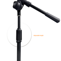 Support de microphone universel K-503-2B compatible, en métal, réglable en hauteur (36-49 cm), pour bureau et réunions