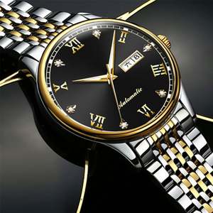 Relojes Mecánicos de Oro con Moissanita al por Mayor para Hombre, Reloj Automático de Doble Fecha para Negocios, Reloj de Pulsera de Lujo Resistente al Agua - Product Image 3