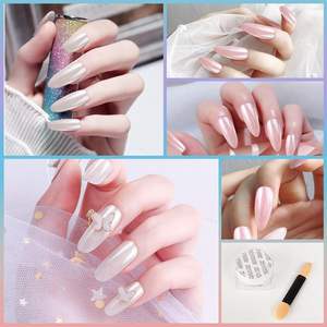 Hot Aurora Poudre Métallique <span class=keywords><strong>Effet</strong></span> Miroir Pigment Sirène Pigment Perle Poudre À Ongles Chrome Poudre À Ongles Perle Blanche et Perle <span class=keywords><strong>Rouge</strong></span> - Product Image 2