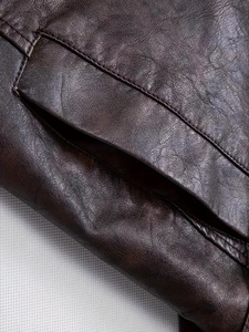 Chaqueta cortavientos para hombre con cinturón de cuero PU sólido con cuello con capucha-Dropshipping para hombres - Product Image 6