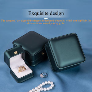 Mini scatola regalo di gioielli braccialetto braccialetto ciondolo orecchino anello <span class=keywords><strong>collana</strong></span> in pelle PU scatole di gioielli personalizzate scatola di imballaggio Set con Logo - Product Image 4