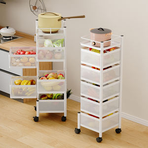 Carrito <span class=keywords><strong>de</strong></span> Almacenamiento Giratorio para Cocina, Cesta <span class=keywords><strong>de</strong></span> Almacenamiento <span class=keywords><strong>de</strong></span> Frutas, Verduras y Refrigerios para Cocina, Sala <span class=keywords><strong>de</strong></span> Estar, Dormitorio, Baño - Product Image 1