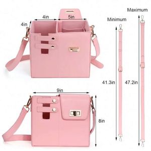 Free Sample Women's Fashion Customized PU polyester Cup Sleeve polyester Carrier Tote <b>Water</b> <b>Bottle</b> <b>Holder</b> Shoulder Crossbody Bag - Product Image 4