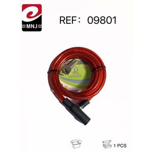 Lucchetto per Bicicletta Cantado con Cavo in Acciaio Rosso e Chiave, 120cm, per Sicurezza Bici - Product Image 3