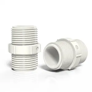 UPVC PVC Bsp plastic pipe fittings male thread Threadable Nipple