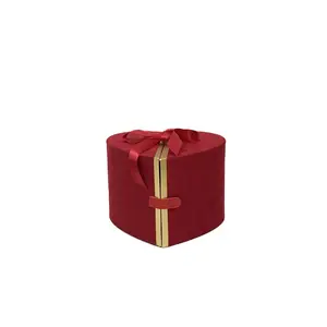 Peach flannelette single open surprise flower box bow bronzing wedding gift hand candy box spot