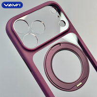 VAWI B497 pour 18 17 Pro Max Étui de téléphone portable 360 °   Support magnétique rotatif, coque de protection anti-chute, design mat style Ins