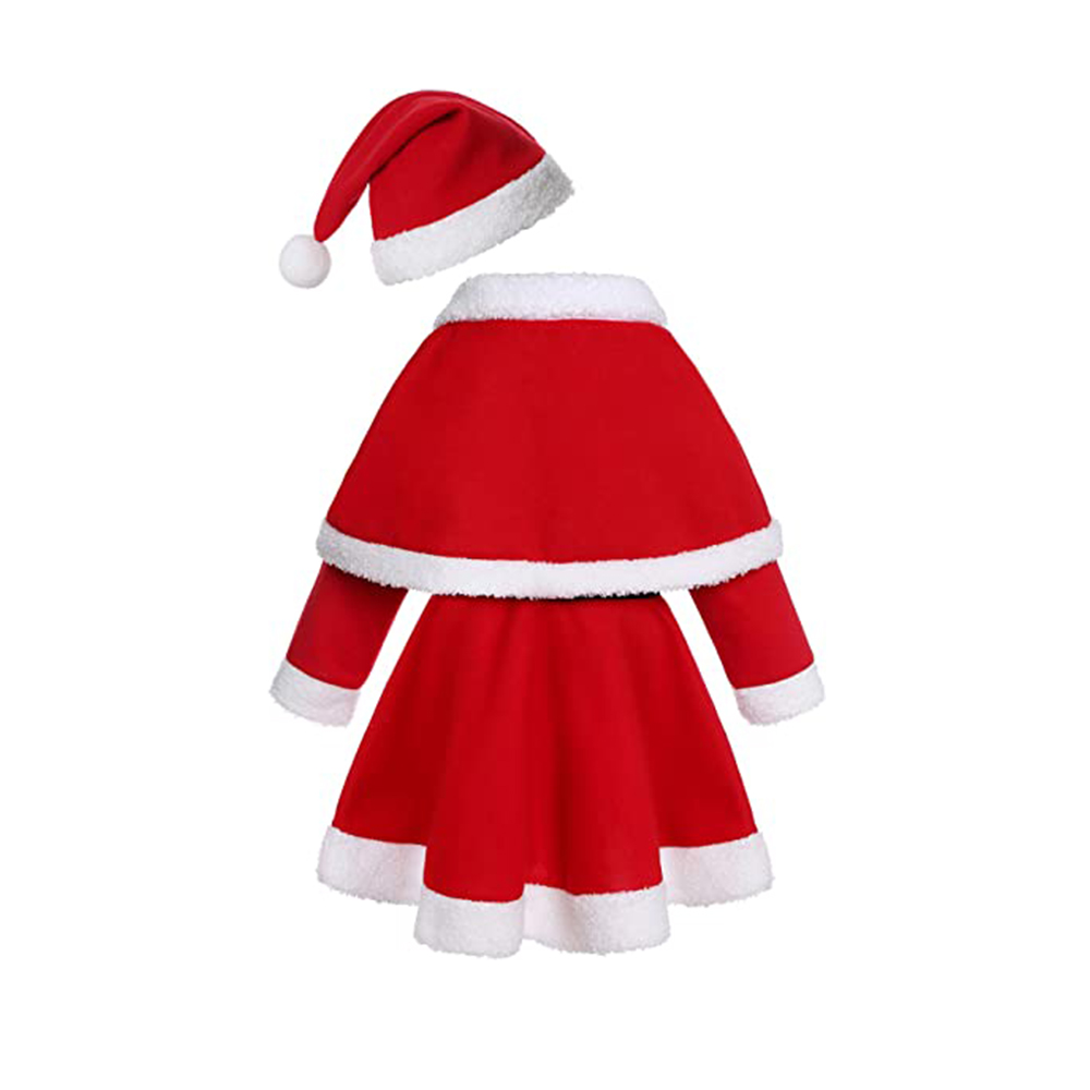 5379 Girls Christmas Santa Long Sleeve Dress - Custom Shawl 5379 Girls Christmas Santa Long Sleeve Dress - Custom Shawl